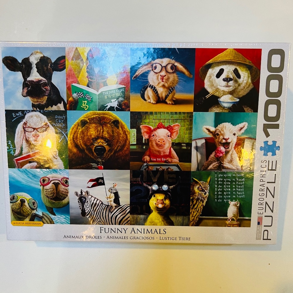 Eurographics Puzzle. 1000 piece.  FUNNY ANIMALS.  New in unopened Box